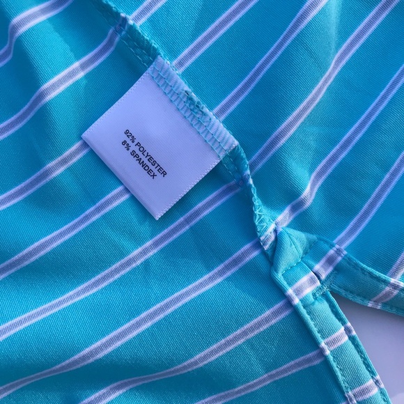 Peter Millar summer comfort polo blue striped Sz M. Excellent - Picture 5 of 7